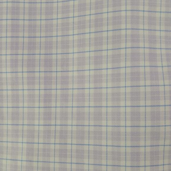 Jos.A.Bank RESERVE no wrinkles 18/37 !00% cotton men's button-up lavender plaid - Picture 5 of 11